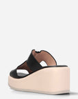 Sandalia mule de cuña en piel color blanco