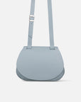 Bolso satchel en piel bombeada color azul