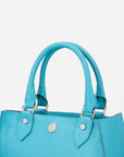 Minbolso Tote en piel bombeada color azul