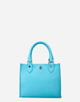 Minbolso Tote en piel bombeada color azul