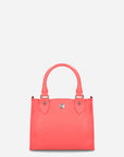 Minbolso Tote en piel bombeada color coral