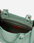 Minbolso Tote en piel bombeada color menta