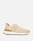 Zapato deportivo en piel napa nude con logo Pd para mujer