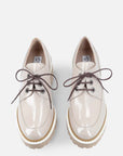 Zapato tipo Bostoniano  en piel color blanco para mujer