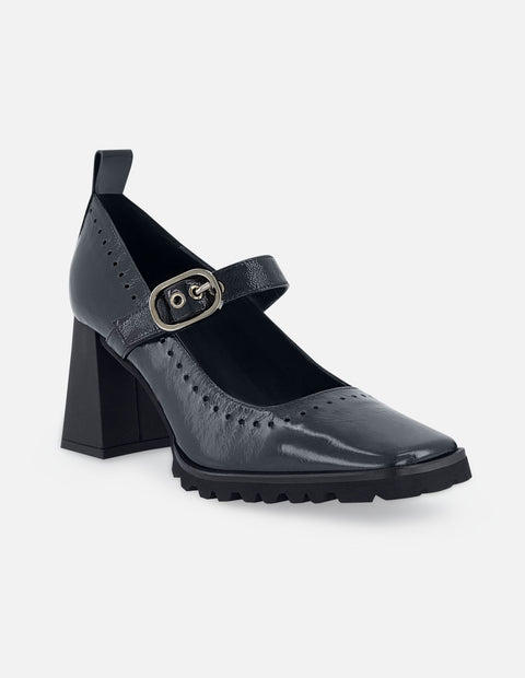 Zapatilla con pulsera de piel tipo mercedes color azul para mujer