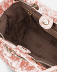 Bolso bombonera en velvet nude