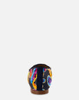 Mocasín con bordado multicolor para mujer