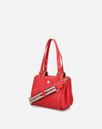 Bolso chico para el hombro piel bombeada color rojo