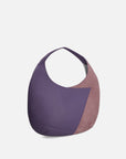 Bolso media luna piel ante y bombeada color morado