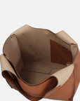 Bolso para el hombro piel grabada color cuero