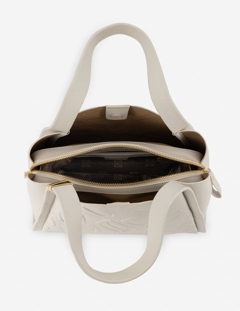 Bolso de hombro en piel color blanco con anagrama de letras Prada para mujer