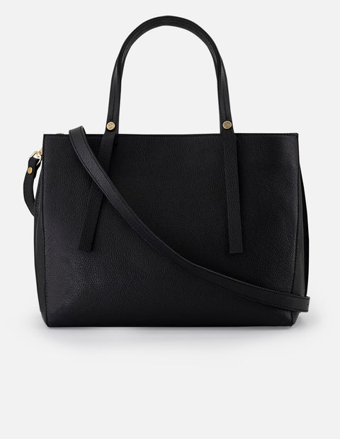 Bolso de hombro color negro piel para mujer con piel bombeada