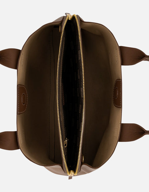 Bolso de mano color beige piel para mujer con piel bombeada