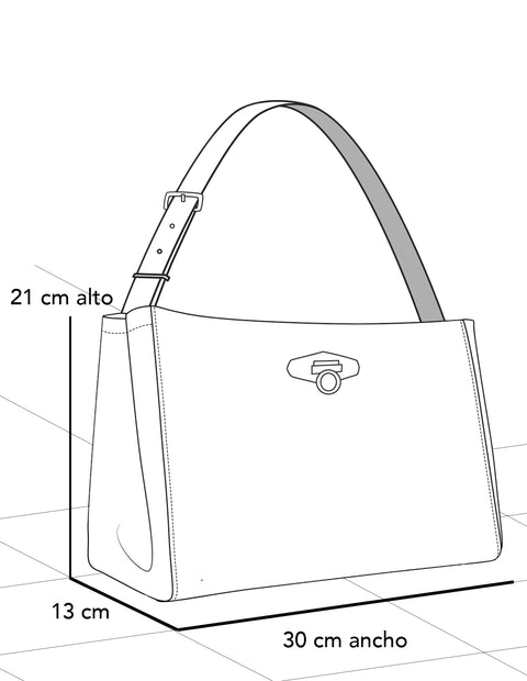 Bolso de mano color azul piel para mujer con piel bombeada