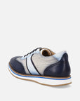 Oxford deportivo en piel y lino color marino