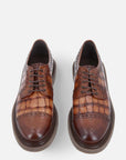 Zapato blúcher cuero con grabado para hombre