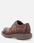 Zapato blúcher cuero con grabado para hombre