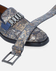 Zapato mocasín de ante estampado para hombre