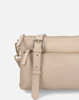 Bolso Bandolera en piel napa multiples compartimentos color Beige