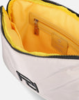 Porta laptop bandolera en nylon capitonado color beige