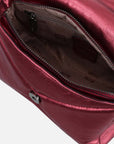 Bolso mini en color vino piel metalizada para mujer