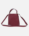 Bolso shopper en piel vino asa de hombro para mujer