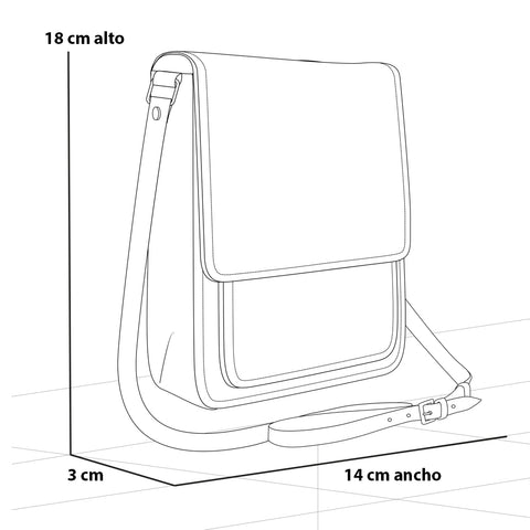 Bolso porta celular en color cuero con bandolera unisex