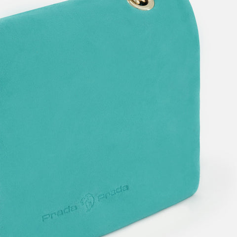 Bolso bandolera de piel ante color azul para mujer