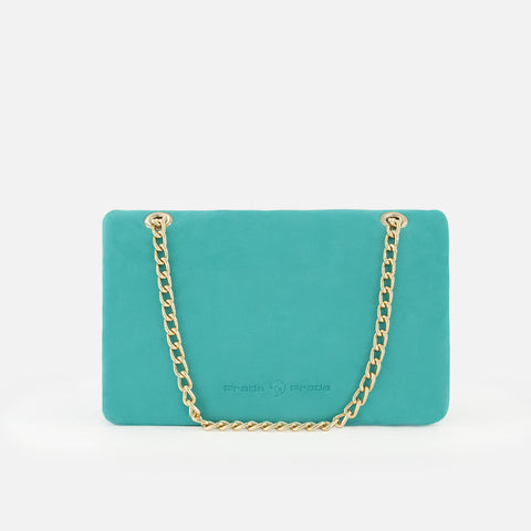 Bolso bandolera de piel ante color azul para mujer