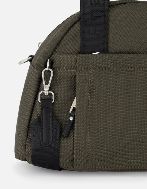 Bolso bowling de nylon para mujer color verde