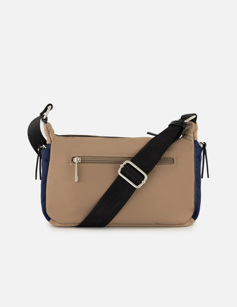 Bolso bandolera de nylon para mujer color rojo con correa ajustable