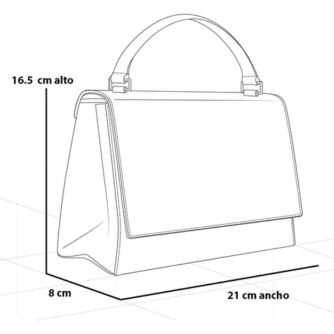 Satchel de piel  para mujer color dorado y acabados metalizados