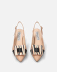 Zapatilla destalonada maxi hebilla color nude