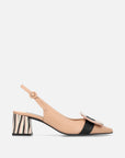 Zapatilla destalonada maxi hebilla color nude