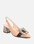 Zapatilla destalonada maxi hebilla color nude