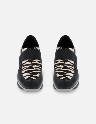 Mocasines color animal print pelo para mujer con pelo