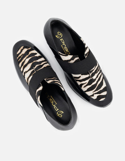 Mocasines color animal print pelo para mujer con pelo