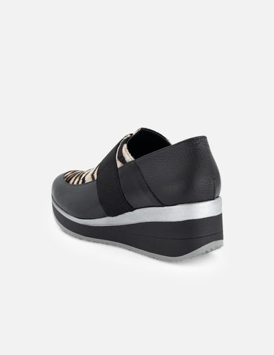 Mocasines color animal print pelo para mujer con pelo