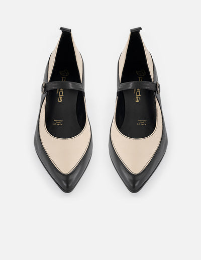 Mercedes bicolor piel de mujer con pulsera negra
