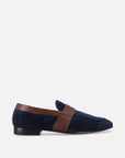 Mocasín en ante premium color marino