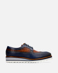 Blucher bicolor en piel con grabado coco