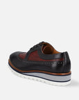 Blucher bicolor en piel con grabado coco