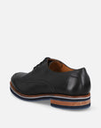 Blucher con bordón en piel grabada color negro