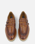 Zapato monk doble hebilla cuero para hombre