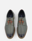 Zapato blúcher kaki con contrastes para hombre