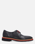 Zapato blúcher negro grabado en piel para hombre