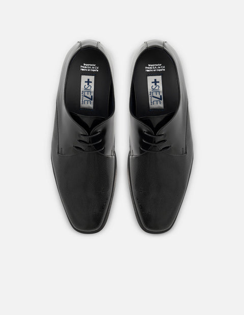 Oxford +7 cm de altura en piel florantic color negro para hombre