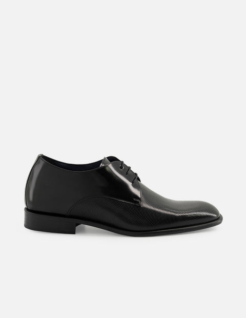 Oxford +7 cm de altura en piel florantic color negro para hombre