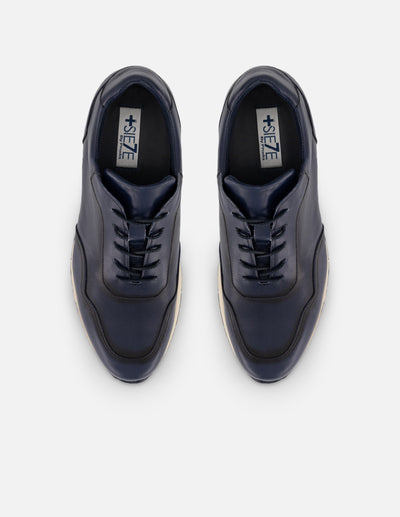 Tenis azul piel para hombre ensombrecidos aerógrafo