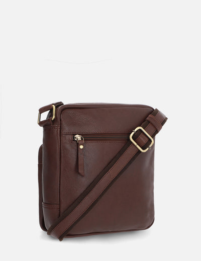 Bandolera color caoba en piel